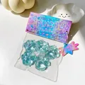 Blaues Glitzer Katzenpfote Squishy Quetschspielzeug aus Silikon mit Sternenpailletten - Blaue Kristall 5er-Set Katzenpfote