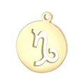 Minimalist gold plated circular Capricorn constellation symbol pendant jewelry charm - Gold Capricorn (KLJ4477-Z)