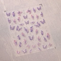 Adesivi per unghie farfalla 3D sfumati viola rosa con linee d'argento modello M-473 - Farfalla Viola Rosa (M-473)