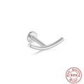 S925 sterling silver curved barbell piercing jewelry with flat end and polished finish - #8 White Gold - Curved Bar Style