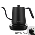 Matte black temperature control gooseneck kettle with 220V EU plug for coffee brewing - Type A Black Classic Handle EU Plug 220V