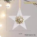 Transparent acrylic Christmas star ornament with gold sequins hanging on a tree - Five-pointed Star (Gold Sequin)