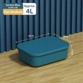 Tranquil blue 4L stackable storage box with lid for home organizing 25x18x8.5cm - Small (25x18x8.5cm) / Serene Blue