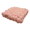 Rosa grob gestricktes Lammwoll-Sitzkissen mit weicher Webstruktur für das Sofa - 40*40*12CM / Kirschrosa