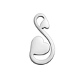Silver stainless steel S-shaped pendant with double heart design for jewelry making - Steel Heart Tail