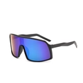 Gafas de ciclismo con montura negra mate y lente de espejo violeta-azul para deporte - Talla única / Marco Negro Lente Espejo Verde