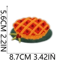 Detailed size view of pumpkin pie embroidery patch with precise dimensions in cm and inches - Pumpkin Pie (C5CW-18-01)