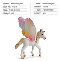 Rainbow Pegasus toy model featuring colorful gradient wings and golden glitter finish - White Pegasus - Rainbow Wings / White