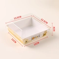 Trapezoidal sandwich paper box with clear lid and dimensions 13.5x12.5x6cm - Large Square Yellow Bear