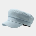 Casquette marine en denim bleu clair avec dessus plat et design vintage structuré pour loisirs - Taille unique / Bleu clair