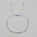 Handgefertigtes Boho-Perlenarmband mit lila facettierten Perlen und verstellbarer Schnur - Lila
