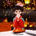 Yang Yuhuan figurine in red Tang Dynasty dress with peony flower and round fan - Yang Yuhuan Figurine Large (1247-4)