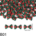 Red and green striped Christmas mini bows with gold edges for DIY crafts and gifts - Bow Tie Style 3 2.5*4cm