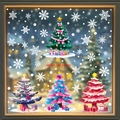 Colorful Christmas tree static window stickers with snowflakes and gift boxes for glass - 4Pcs Set Christmas Tree Stickers (545+546+548+552)
