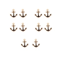 Detail of 10 golden anchor charms with black enamel finish for DIY jewelry making - 8# Black Anchor (10 Pcs)