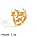 Detail of geometric star stainless steel ring with 24.8mm size and 2.5g weight info - Starburst Style (TR4330)