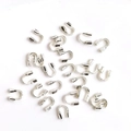 Silver-plated U-shaped wire guardians for jewelry making and bead cord protection - Silver