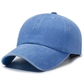 Casquette de baseball bleu clair délavé style vintage rétro avec texture en sergé - Réglable / Bleu Roi Clair
