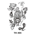 Waterproof temporary tattoo sticker with black and white 3D dragon design TH-404 - Th-404 / 210*148mm