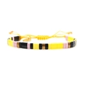 Handmade Tila bead bracelet in yellow, black and pink with adjustable drawcord - Yellow Black Pink Gold (Adjustable)