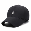 Winter black men's baseball cap with ear protection and thick windproof material - Adjustable / Black