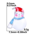 Snowman charm in white enamel with red hat and blue scarf for floating locket - Christmas Snowman (F1174)