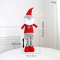 Standing Santa Claus plush doll with telescopic legs and red knitted hat, 55cm height - Telescopic Santa Claus (Red)