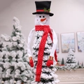 Puntale per albero di Natale a pupazzo di neve con cappello nero e sciarpa rossa - Pupazzo di neve
