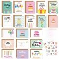 20er-Set Happy Birthday Grußkarten mit Umschlägen und Aufklebern im Cartoon-Stil - Cartoon-Illustrations-Set (s502)