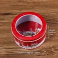 Boîte de Noël ronde en métal avec couvercle transparent et motif de paysage enneigé - 13,5 cm de diamètre x 7 cm de hauteur / Style Scène de Neige (2370A-01)