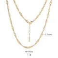 3.5mm gold water wave twist rope chain necklace with 46cm length and lobster clasp - Gold S-0020 (50cm/3.5mm)