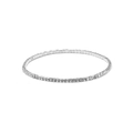 Detail von 2,0 mm silbernem Kristall-Stretcharmband mit klaren Zirkoniasteinen besetzt - Silber Weißer Strass