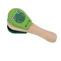 Cute wooden frog castanet instrument for children in green and natural wood finish - Frog Castanets
