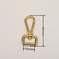 Mosquetón de latón macizo con longitud de 49mm y ancho de 16mm para manualidades DIY - Hebilla Plana de 16*49mm