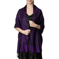 Purple paisley pattern scarf for women featuring elegant black tassels and soft texture - Purple Paisley (T003-72)