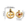Pendentifs cœur et étoile plaqués or 18k avec dimensions 17x12,5mm et 13x11mm - Or-G15 Étoile Lune Cœur