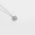 Elegant vintage silver heart pendant necklace encrusted with shimmering white zircon stones - Silver Zirconia Heart