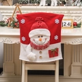 Christmas chair cover featuring a 3D snowman with red knit fabric and festive details - Snowman