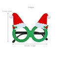 Christmas glasses with green glitter frames and red Santa hats, size 13.5x11cm - Felt Fabric Santa Hat Decorative Glasses