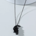 Collier tête de mort noir gothique pour homme en métal de haute qualité au fini poli - Noir Fusil