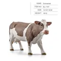 Realistic Simmental cow animal figurine for farm scene play, size 12.5x7.5cm - Single Simmental Cow 161g