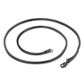 Minimalist black plated titanium snake chain necklace with a secure lobster clasp - Black (KN203627-Z)