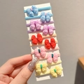 Set of 10 cute cartoon resin bow elastic hair ties for kids in five assorted colors - Bowknot 10Pcs Set