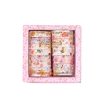Floral dream washi tape set with 10 rolls of gold foil decorative stickers for scrapbooking - Pink