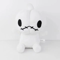 Cute white pumpkin plush toy with black stitched eyes for Halloween holiday gift decoration - 25cm / White