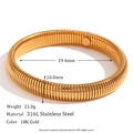 Bracciale a catena serpente elastica da 10mm in acciaio inossidabile placcato oro 18K - Larghezza 10mm / Oro