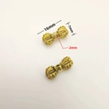 Golden Tibetan Vajra pestle bead for DIY necklaces with embossed metal texture - Gold Vajra Pestle Transfer Bead (22#) / Gold