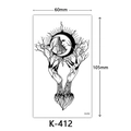 Waterproof temporary tattoo sticker featuring mystical moon and tree of life design K-412 - K-412 Moon Face Tree Heart