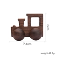 Mini walnut wood train toy in dark brown finish for early childhood education - Black Walnut Classic Car