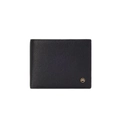 Portafoglio uomo in pelle PU Saffiano nera con logo M dorato e protezione RFID - Nero